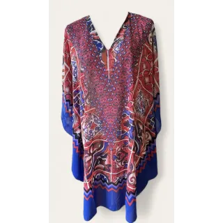 6pk: Rød/blå kaftan