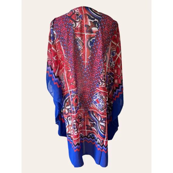6pk: Rød/blå kaftan