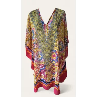 6pk: Cerise/gul kaftan