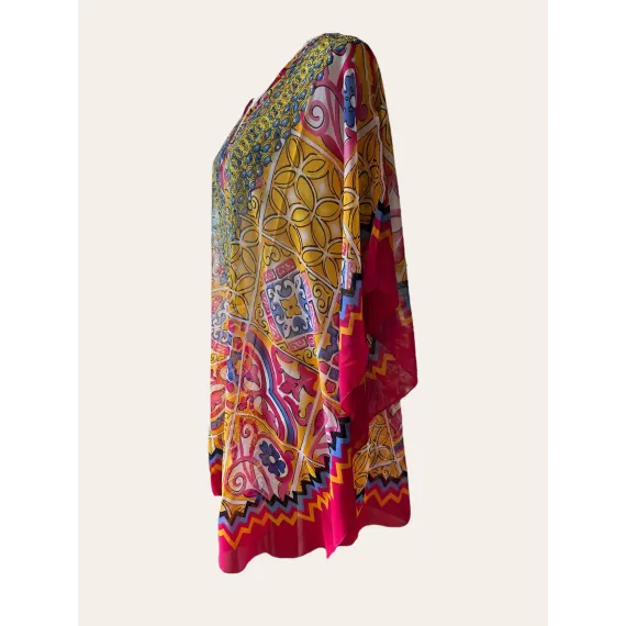 6pk: Cerise/gul kaftan