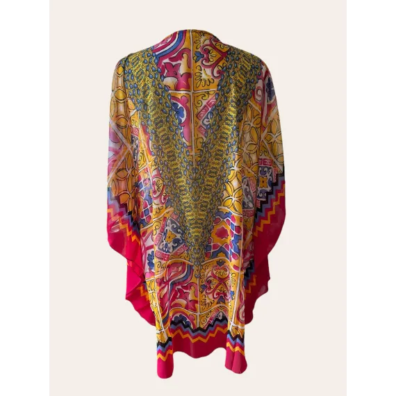 6pk: Cerise/gul kaftan