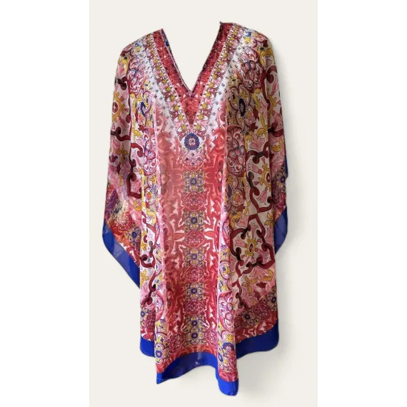 6pk: Blå m rød bord kaftan