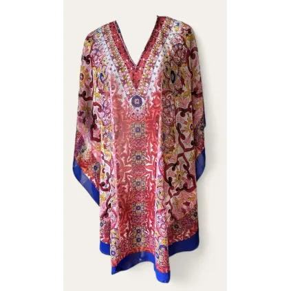 6pk: Blå m rød bord kaftan
